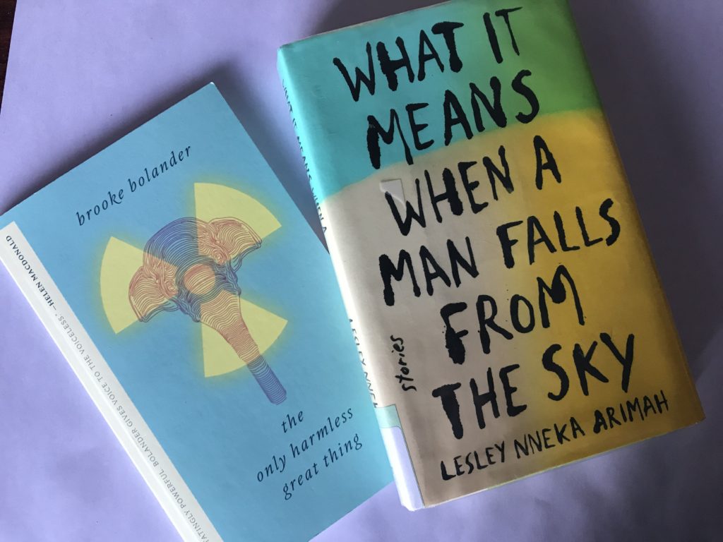Covers of The Only Harmless Great Thing and What It Means When a Man Falls From the Sky