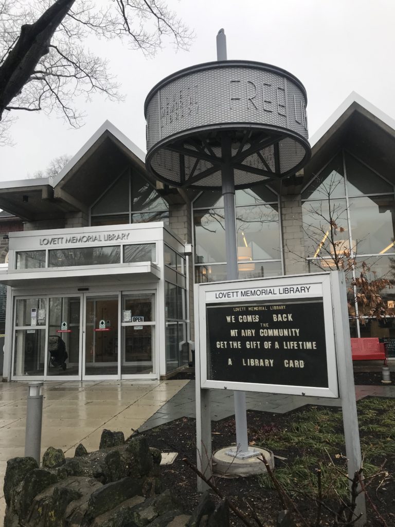 Front entrance and sign for Lovett Memorial